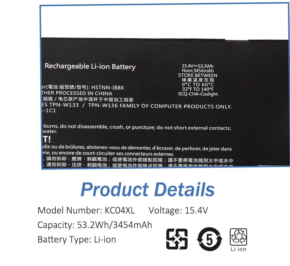 LUSONBAY KC04XL Battery For HP Envy 13 AH Series 13-AH0010TX 13-AH0011TX - Product Details