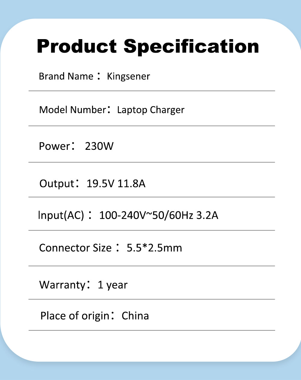 19.5V 11.8A 230W Laptop Charger For MSI GS66 GS76 GS75 GS65 MS-17C5 MS-16P5 GP75 GP65