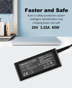 20 В 3,25 А Тип C 65 Вт Зарядное устройство для ноутбука HP, Lenovo, Dell, Acer, ASUS Адаптер питания Зарядное устройство для ноутбука
