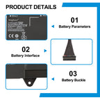 Lenovo L16M4PB0 replacement Li-ion laptop battery 15.36V 55Wh specs 16-pin interface with metal buckle