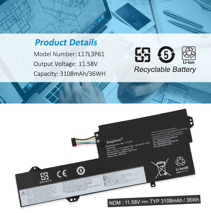 Lenovo-L17L3P61-11.58V-36WH-Laptop-Battery