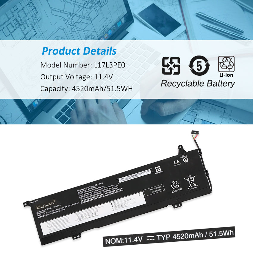 Lenovo-L17L3PE0-51.5WH-11.4V-Battery