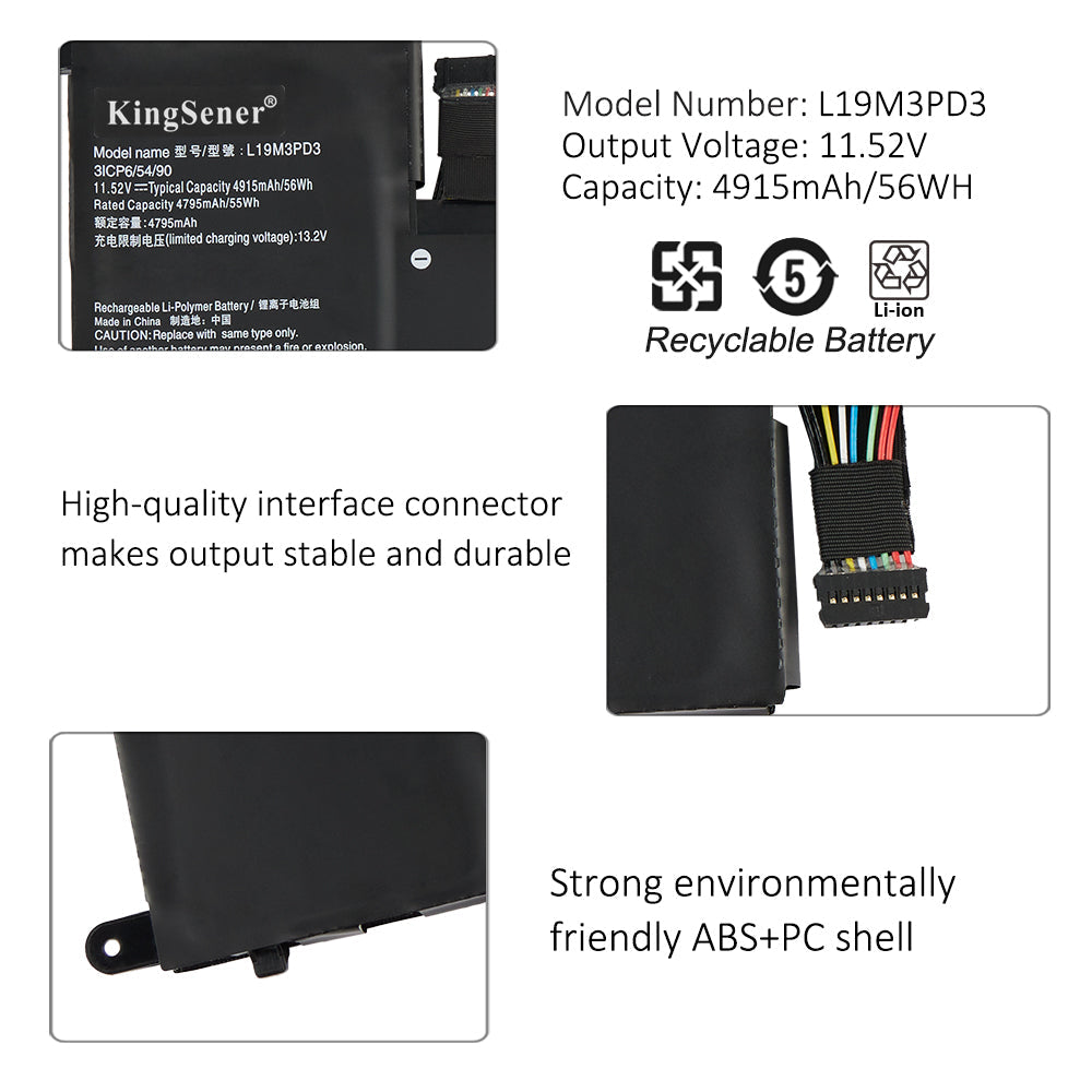 L19M3PD3 Battery for Lenovo IdeaPad S540-13 56Wh 4915mAh