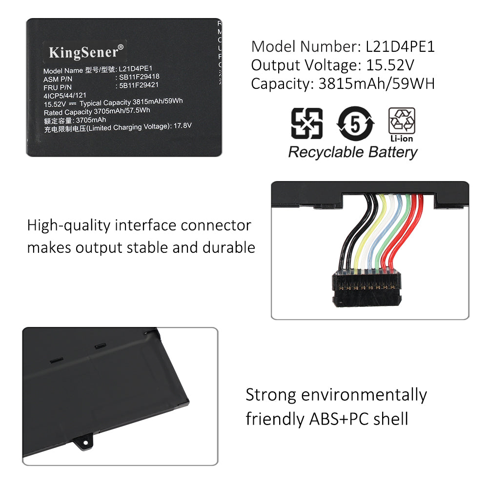 KingSener L21M4PE2 L21C4PE2 L21D4PE1 Laptop Battery For Lenovo Yoga 6-13ABR8 Yoga 6-13ALC7 L21L4PE2 SB11F29412 5B11F29411 SB11F29410 5B11F29414
