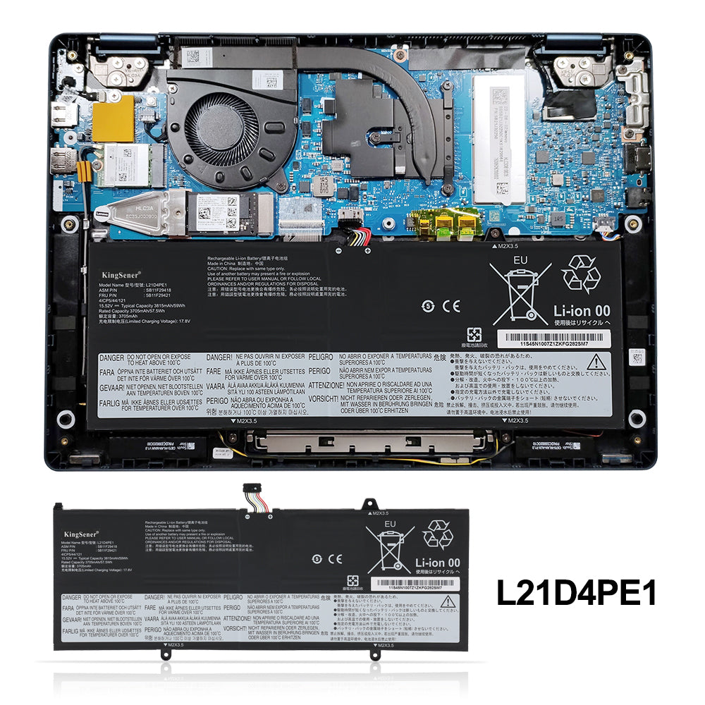 KingSener L21M4PE2 L21C4PE2 L21D4PE1 Laptop Battery For Lenovo Yoga 6-13ABR8 Yoga 6-13ALC7 L21L4PE2 SB11F29412 5B11F29411 SB11F29410 5B11F29414