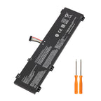 L22C4PC0 battery with two screwdrivers on white background