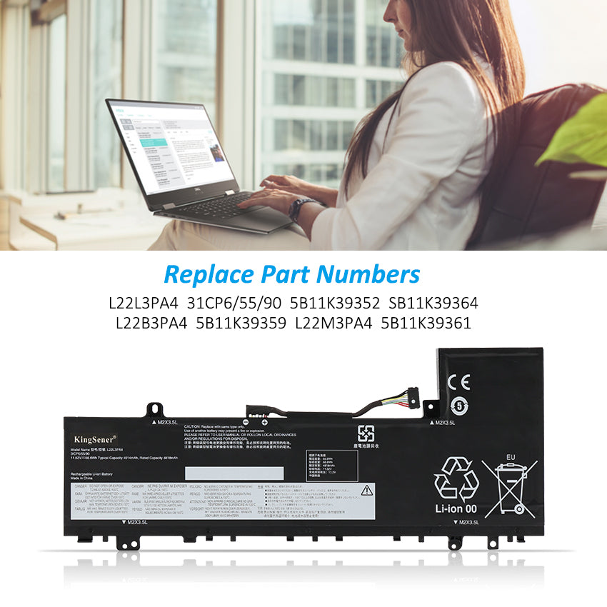 Lenovo IdeaPad Slim 5 Battery Replacement 11.52V 56.6Wh