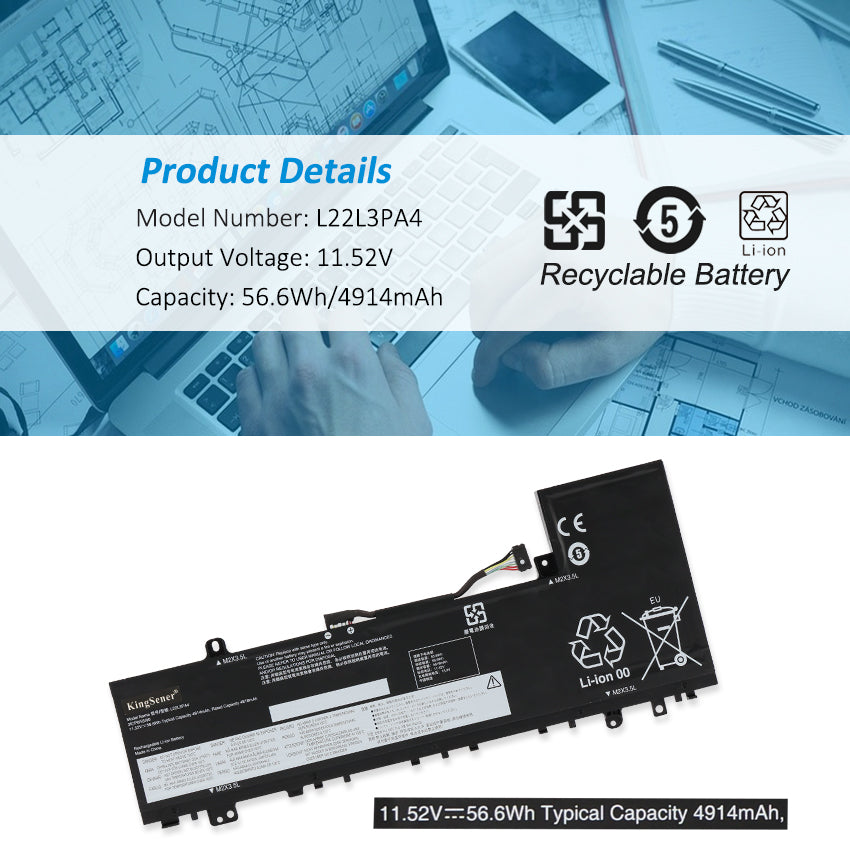 Lenovo IdeaPad Slim 5 Battery Replacement 11.52V 56.6Wh
