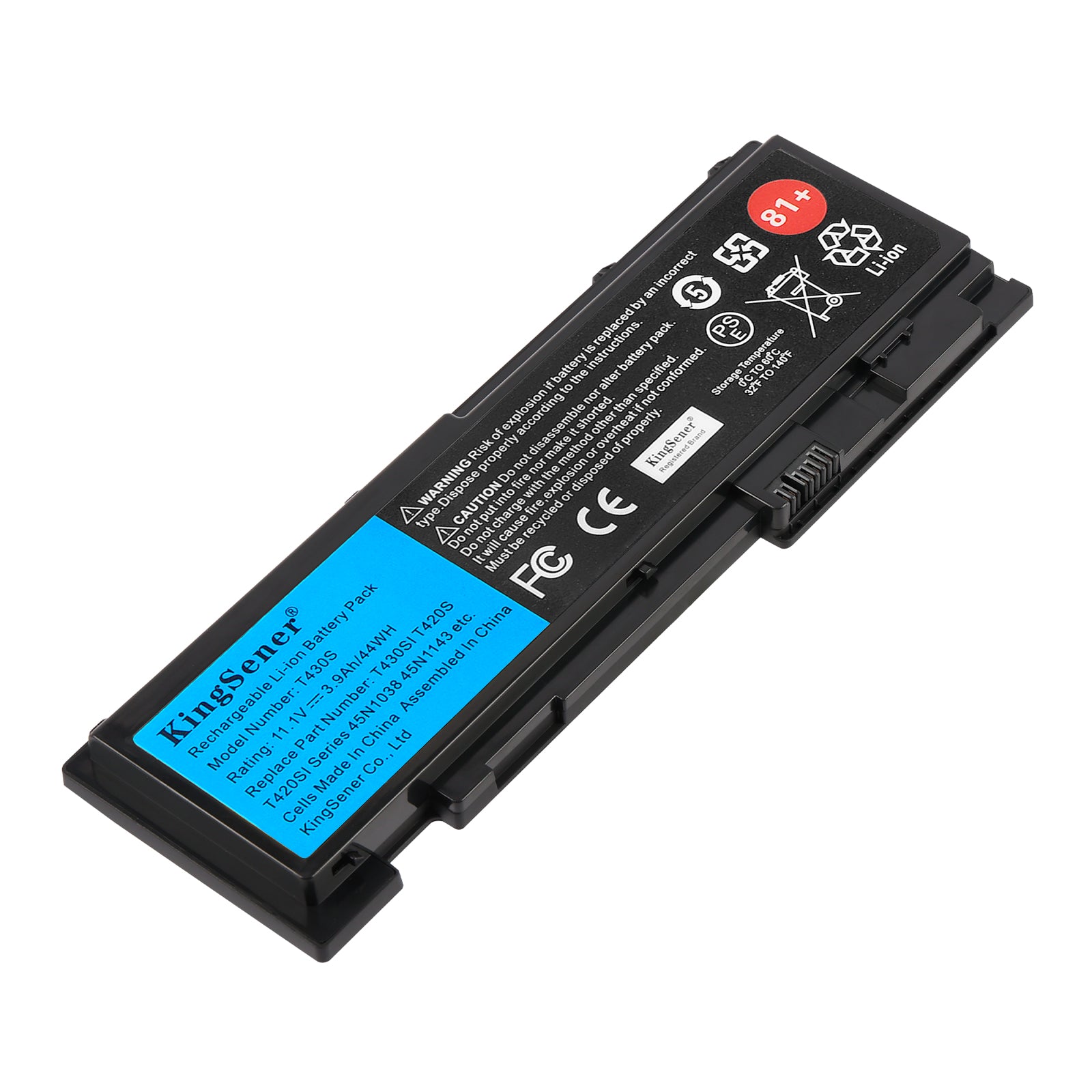 Replacement Battery For Lenovo ThinkPad T430S - Front View on White