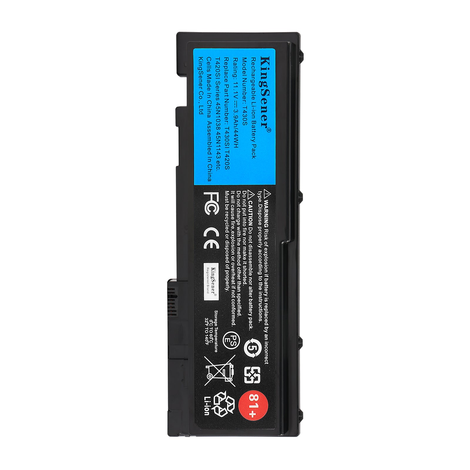 Replacement Battery For Lenovo ThinkPad T430S - Front View on White