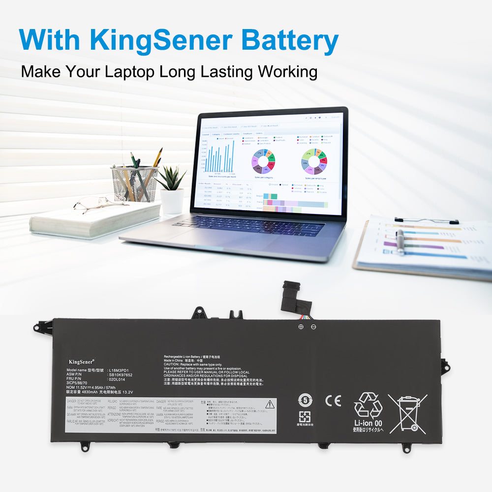 Lenovo-T490S-L18M3PD1-11.52V-57Wh-Laptop-Battery