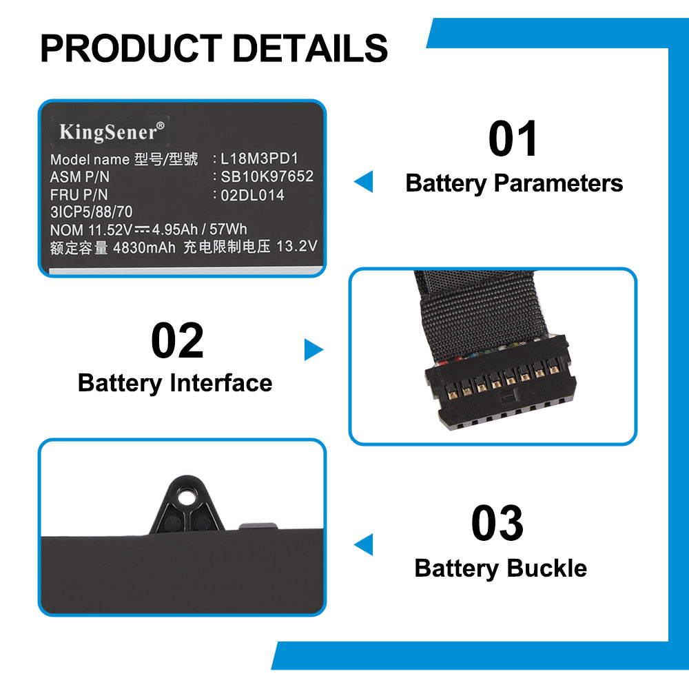 Lenovo-T490S-L18M3PD1-11.52V-57Wh-Laptop-Battery