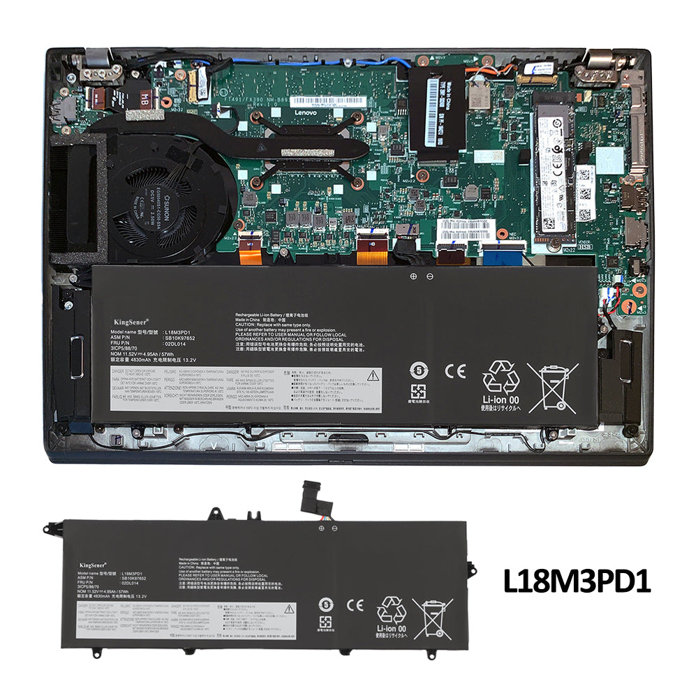 Lenovo-T490S-L18M3PD1-11.52V-57Wh-Laptop-Battery