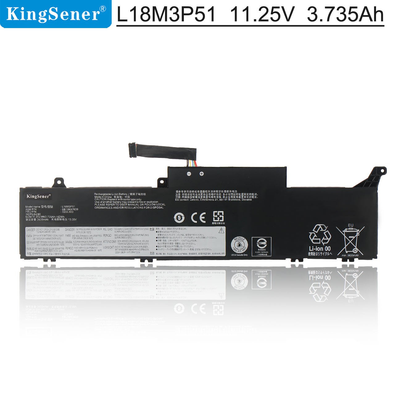 L18M3P52 02DL001 SB10K97640 42WH Laptop Battery For Lenovo ThinkPad E490S Series