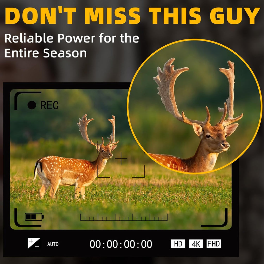 MMA-EM8 battery powers Moultrie Edge trail camera capturing wildlife photos all season long, never miss a shot with reliable 5000mAh capacity