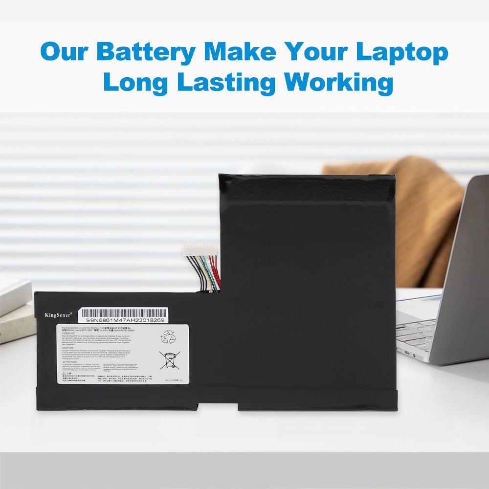 MSI BTY-M6F replacement Li-polymer laptop battery 11.4V 52.89Wh 4640mAh for long lasting working performance