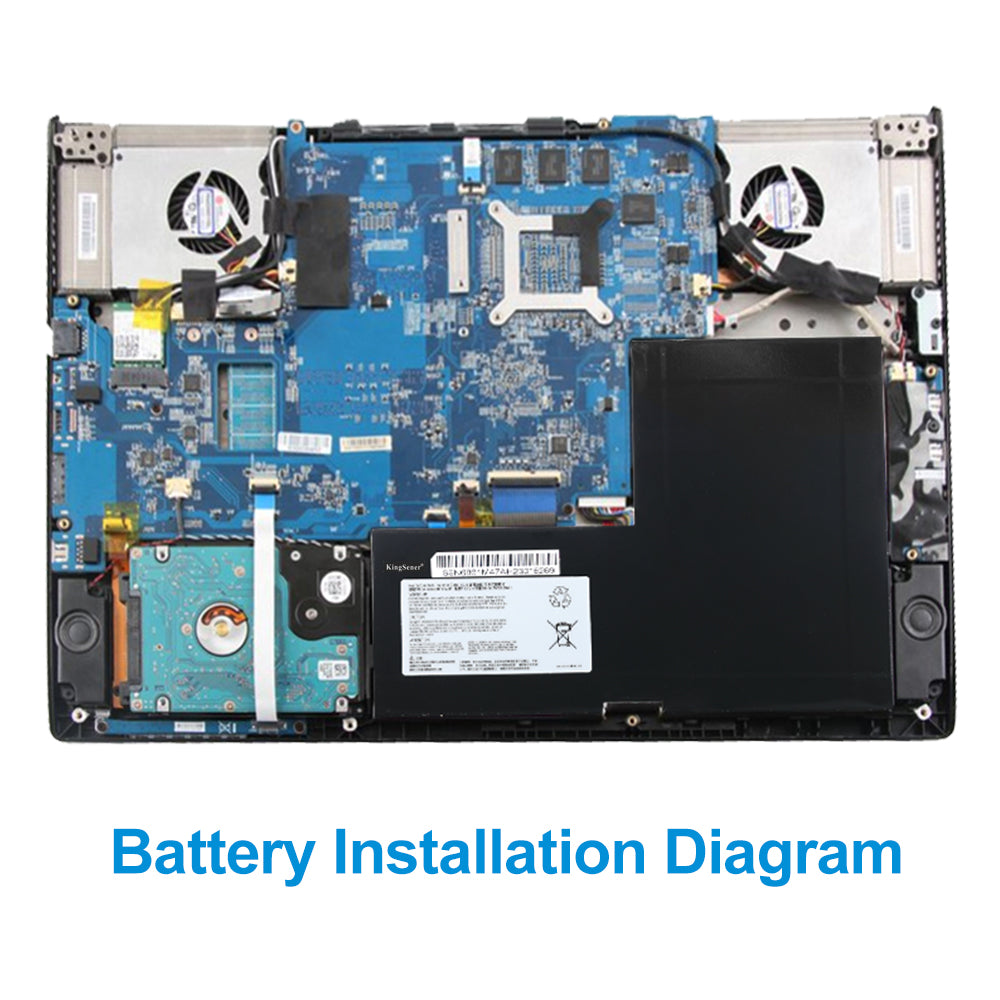 MSI BTY-M6F replacement Li-polymer laptop battery 11.4V 52.89Wh installation inside MSI gaming notebook