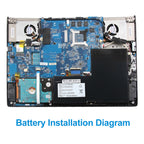 MSI BTY-M6F replacement Li-polymer laptop battery 11.4V 52.89Wh installation inside MSI gaming notebook