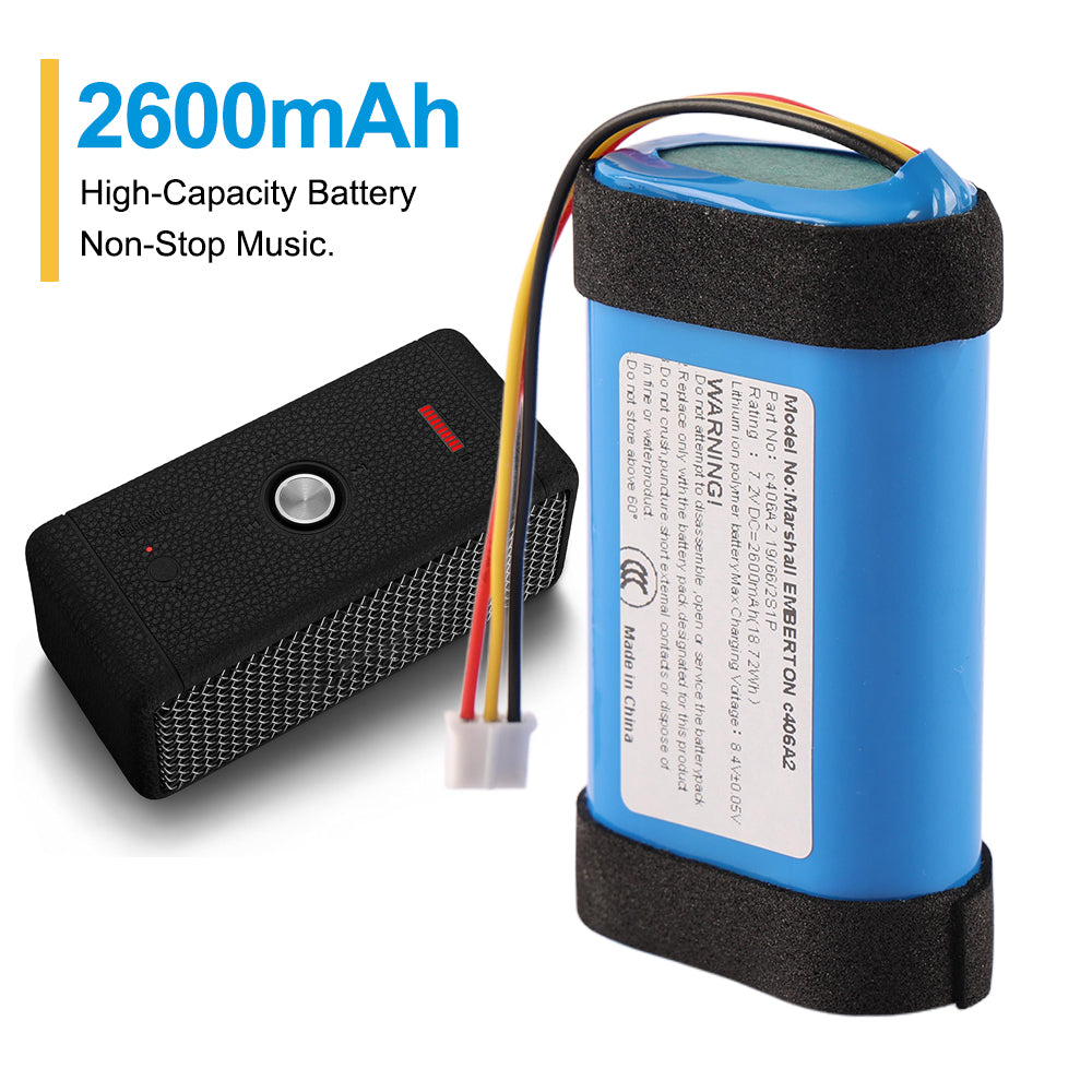 Marshall-C406A2-7.2V-18.72Wh-Bluetooth-Speaker-Battery