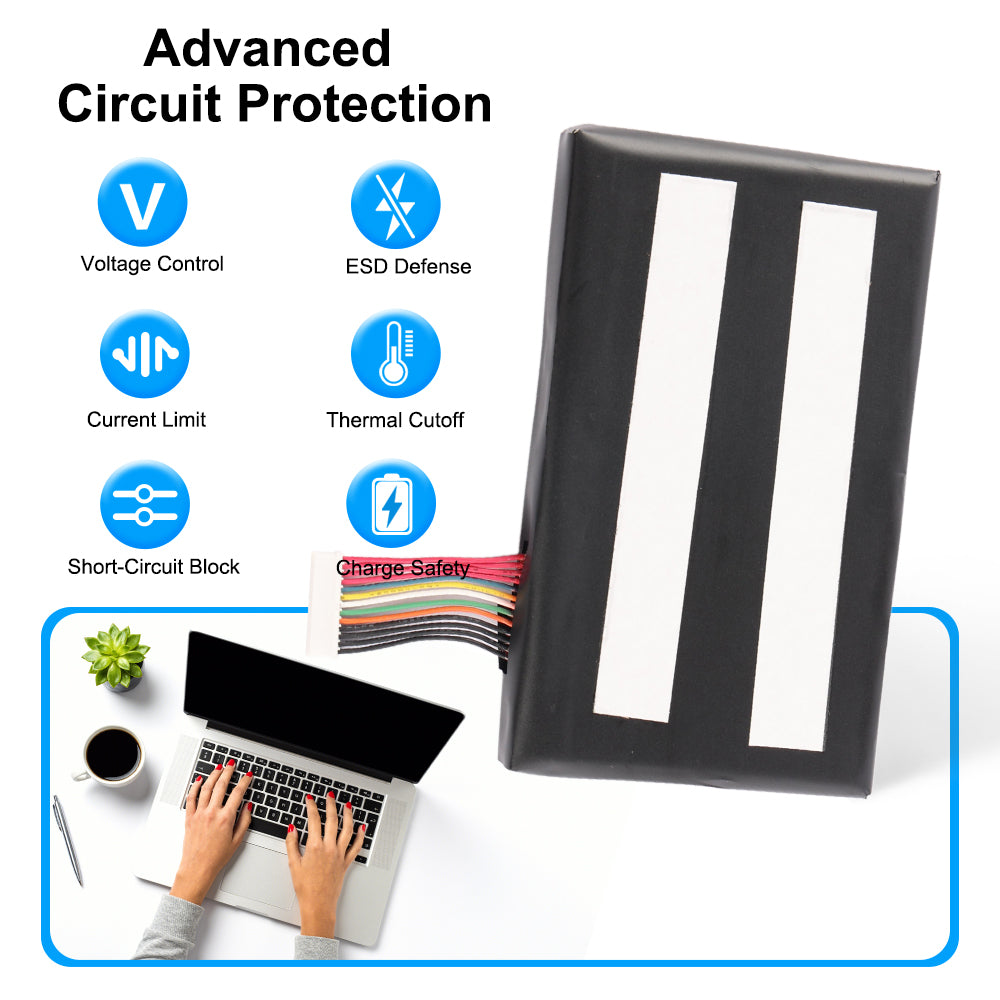 GI5KN-11-16-3S1P-0 battery with 6-layer circuit protection and dual white strip back design for MECHREVO