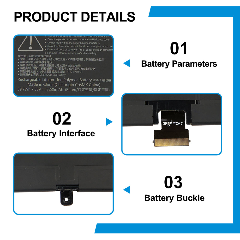 Microsoft-916TA135H-7.58V-5235mAh-Laptop-Battery