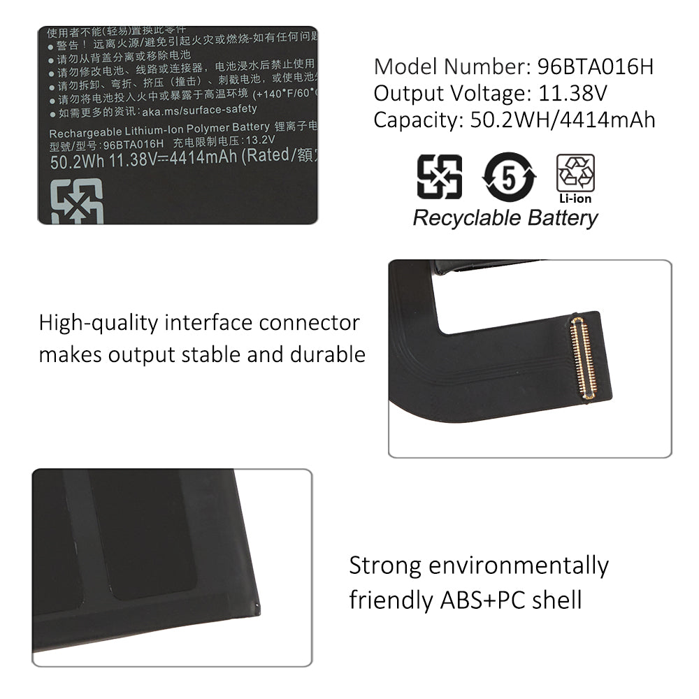 KingSener 96BTA016H Laptop Battery For Microsoft Surface Pro 8 1982 1983  96BTA015H DYNC01 50.2WH/4414mAh