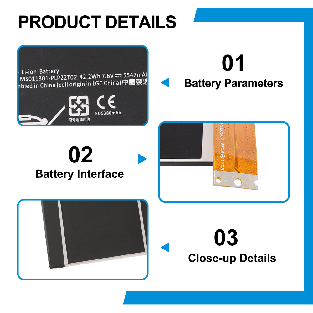 Microsoft-G3HTA005H-7.6V-42.2Wh-Tablet-Battery