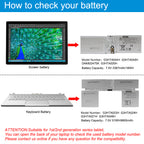 G3HTA044H Surface Book screen battery 18Wh vs keyboard battery 51Wh, verify model before purchase