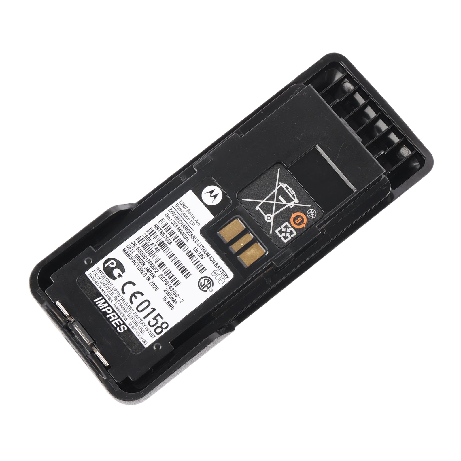 NNTN8750A Battery Replacement for Motorola APX3000 APX4000 7.4V 2050mAh