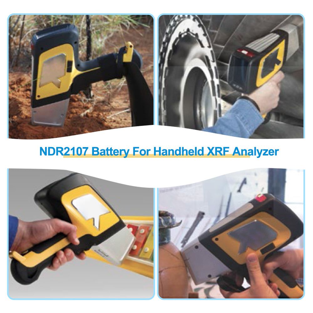 NDR2017 battery for handheld XRF analyzer shown in four application scenes