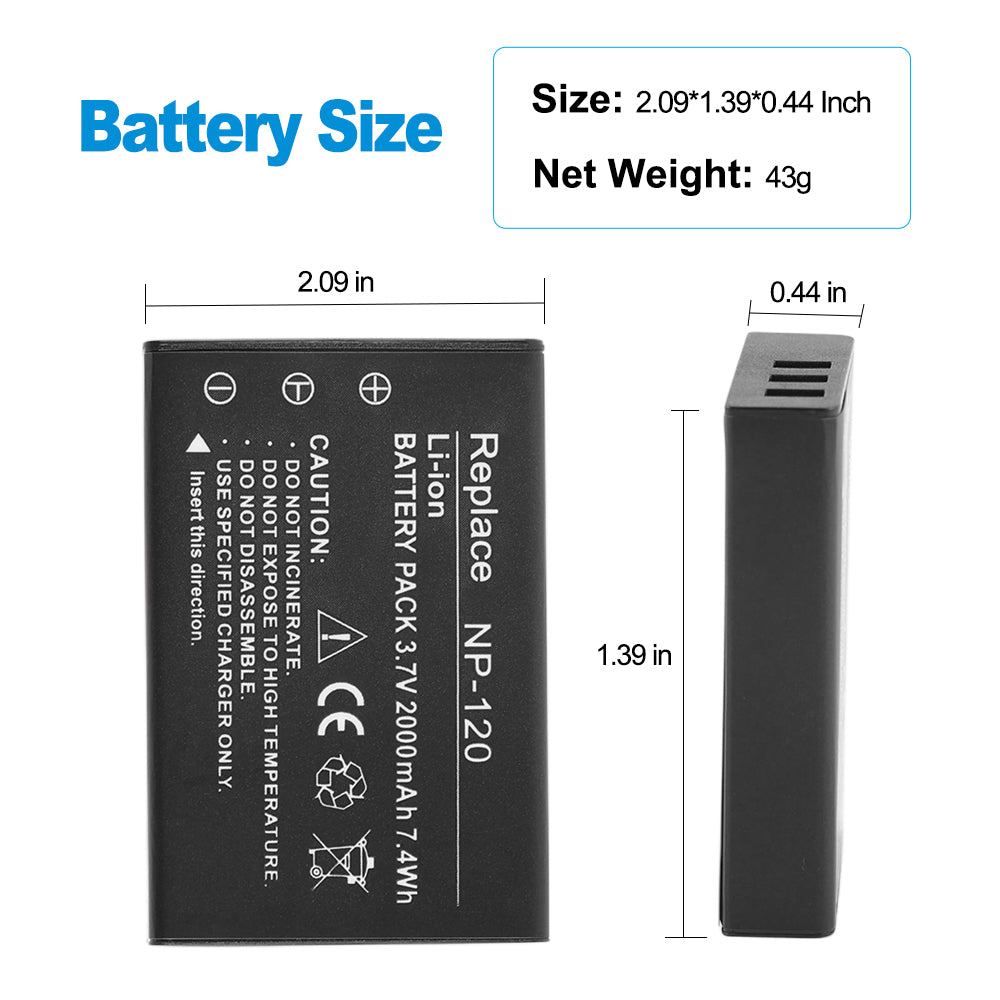 NP-120-3.7V-7.4Wh-Camera-Battery