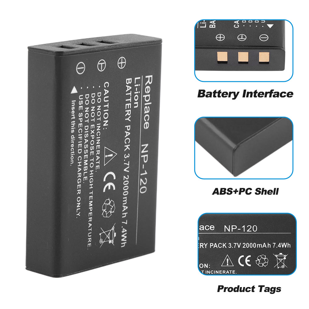 NP-120-3.7V-7.4Wh-Camera-Battery