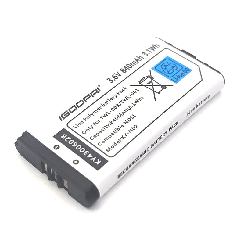 Nintendo DSi TWL-003 Battery Replacement 3.6V 840mAh Li-ion Rechargeable for NDSi TWL-001 C/TWL-A-BP