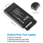Perfect fit for Panasonic laptops: safe Li-ion construction, optimized capacity for longer runtime, better performance