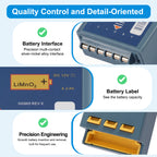 M3863A defibrillator battery quality detail: silver-nickel alloy interface, LiMnO2 12V 4.2Ah label, precision yellow connector for Philips FR2