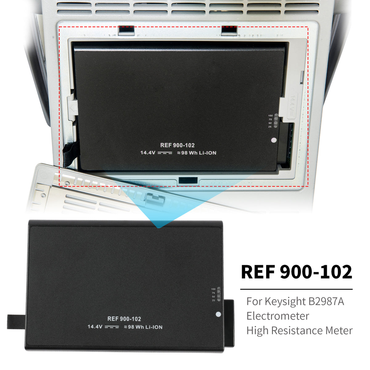 REF 900-102 replacement battery for Keysight B2987A electrometer high resistance meter precision measurement instrument