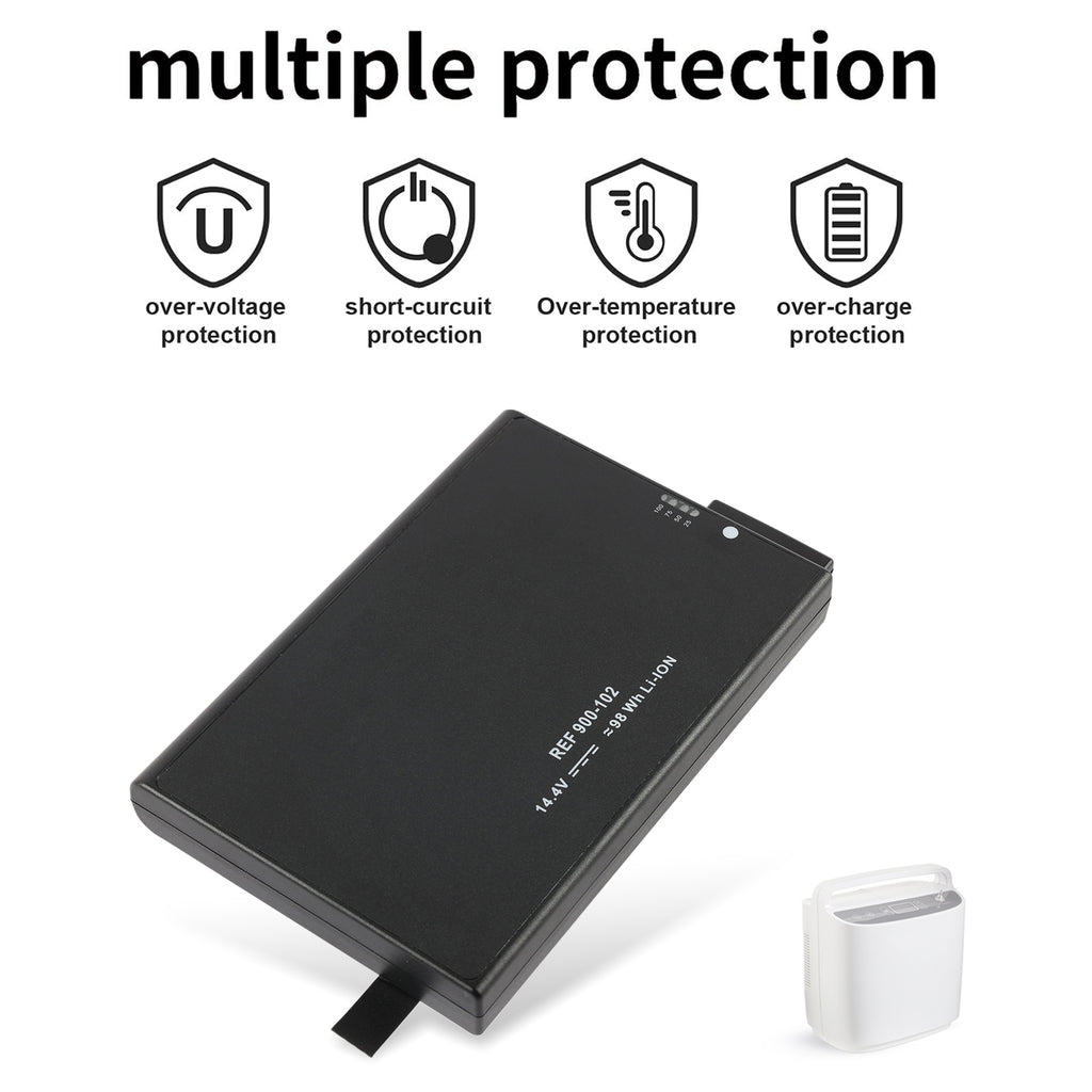 REF 900-102 battery with multiple protection: over-voltage short-circuit over-temperature over-charge safeguards for medical oxygen devices