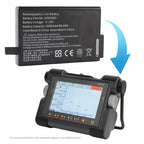RRC2020 battery powering USM 36 ultrasonic flaw detector in field operation mode, extended runtime for NDT inspection work without AC power dependency