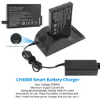 RRC2020 battery optional CH4000 smart charger kit with Type-C PD65W input and 3A output, supports dual-battery simultaneous charging for continuous device uptime