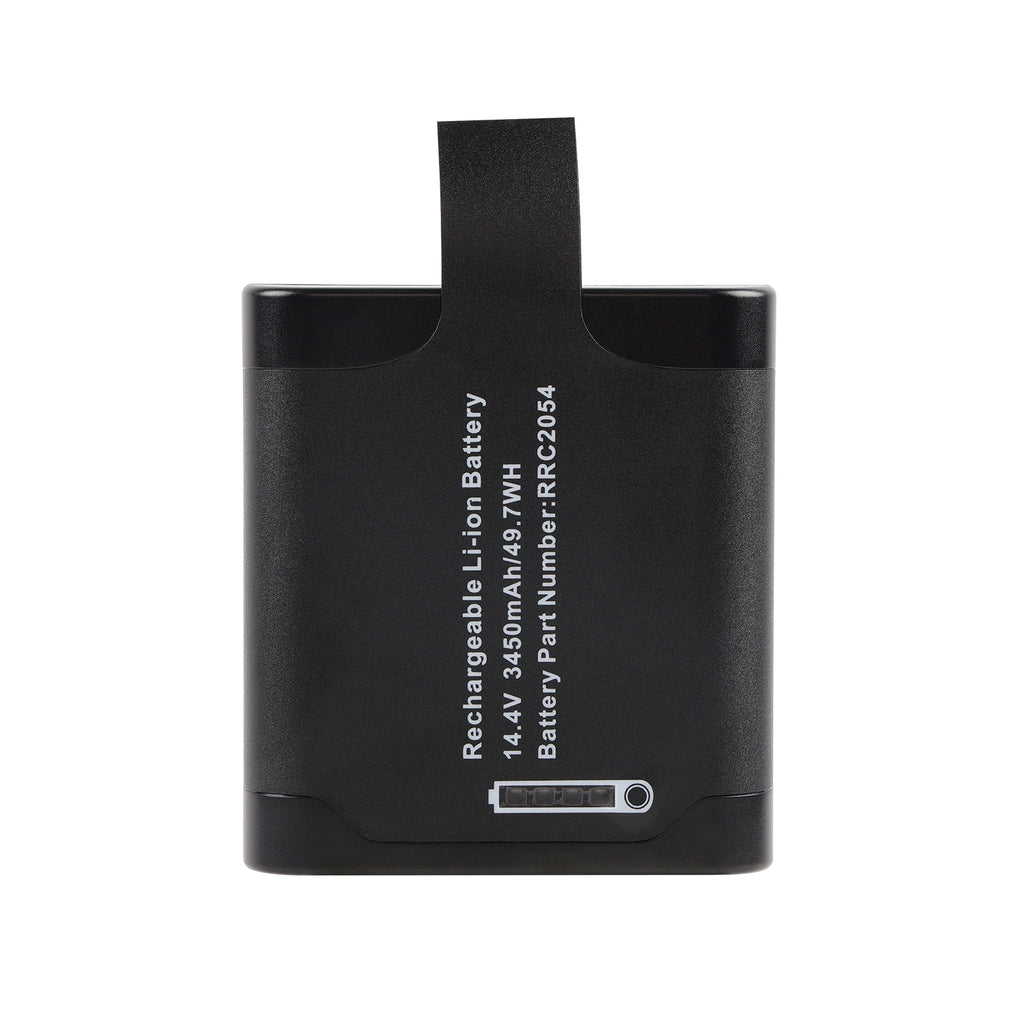 RRC2054 replacement Li-ion battery 14.4V 3450mAh 49.7Wh with battery power indicator, white background main view