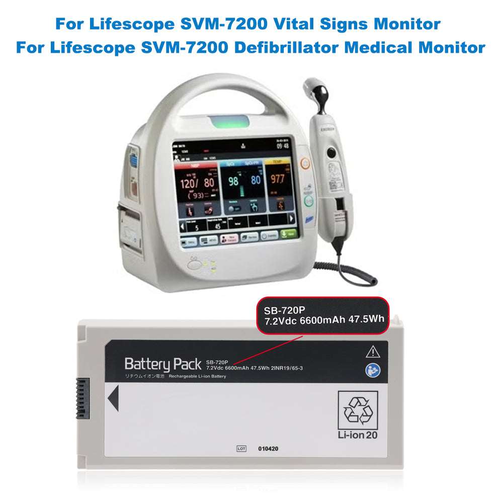 SB-720P Rechargeable Li-ion Battery For Lifescope SVM-7200 Vital Signs Monitor