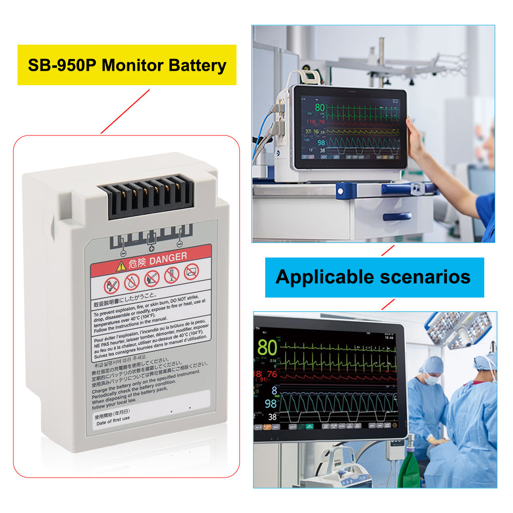 SB-950P Li-ion Battery For Nihon Kohden Lifescope G5 CSM-1501 Typ SB-950P-CL