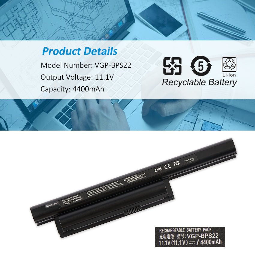 SONY-VGP-BPS22-11.1V-4400mAh-Laptop-Battery