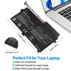 Samsung AA-PBVN3AB replacement laptop battery 11.4V 43Wh 3780mAh, dimensions Width 3.89in Length 7.19in Thickness 0.27in