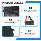 Samsung AA-PBVN3AB replacement laptop battery 11.4V 43Wh 3780mAh, parameters interface connector and buckle detail