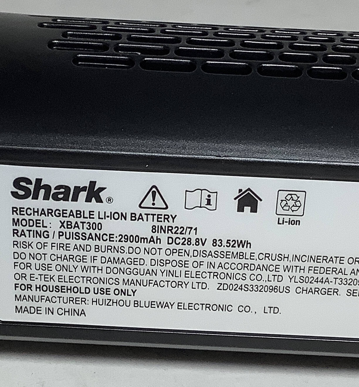 Shark-XBAT300-28.8V-2900mAh-Vacuum-Cleaner-Battery