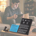 Playing Steam Deck at home with F7A 7.74V 50.3Wh 6500mAh replacement battery shown on the table