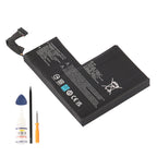 F7A battery with repair tools on white background showing 7.74V 53Wh specifications