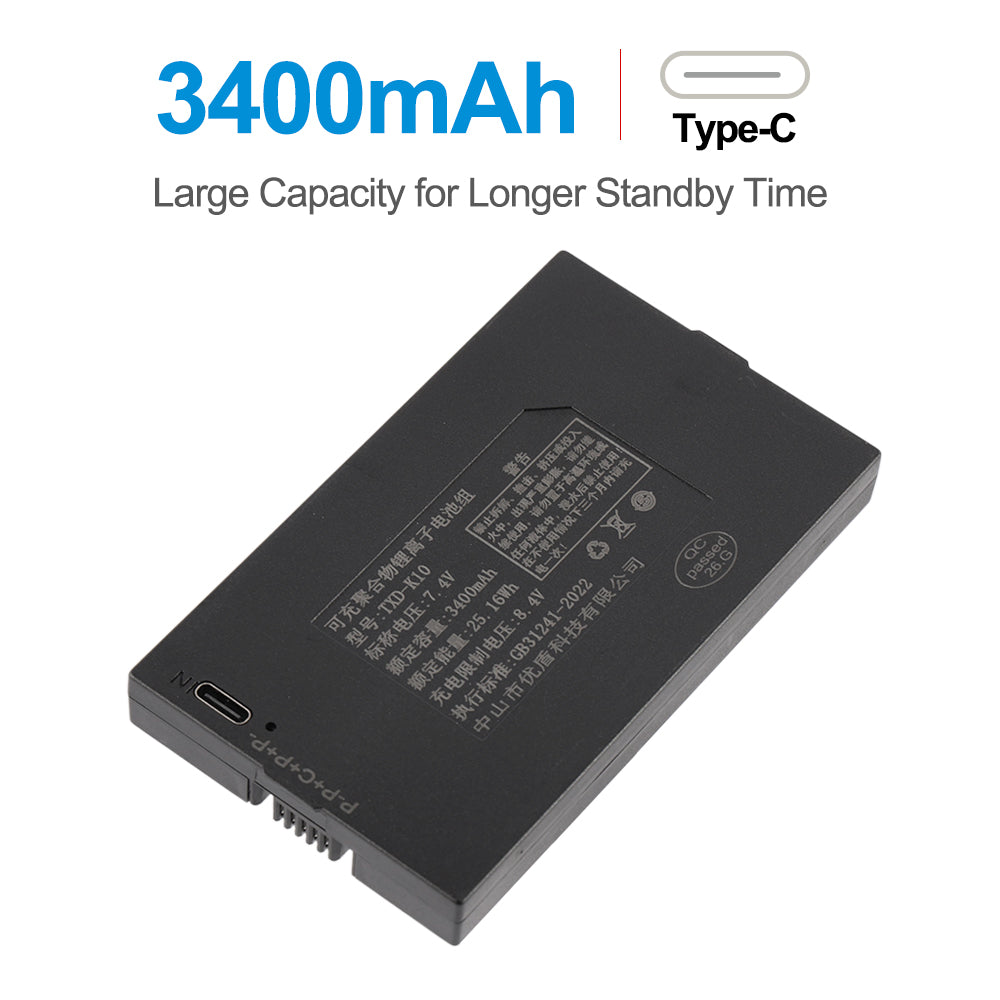 TXD-K10 3400mAh 7.4V large capacity battery delivers longer standby time for smart door locks