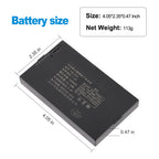 TXD-K10 smart lock battery size 4.05 x 2.35 x 0.47 inch weighing 113g, compact fit for door lock housing